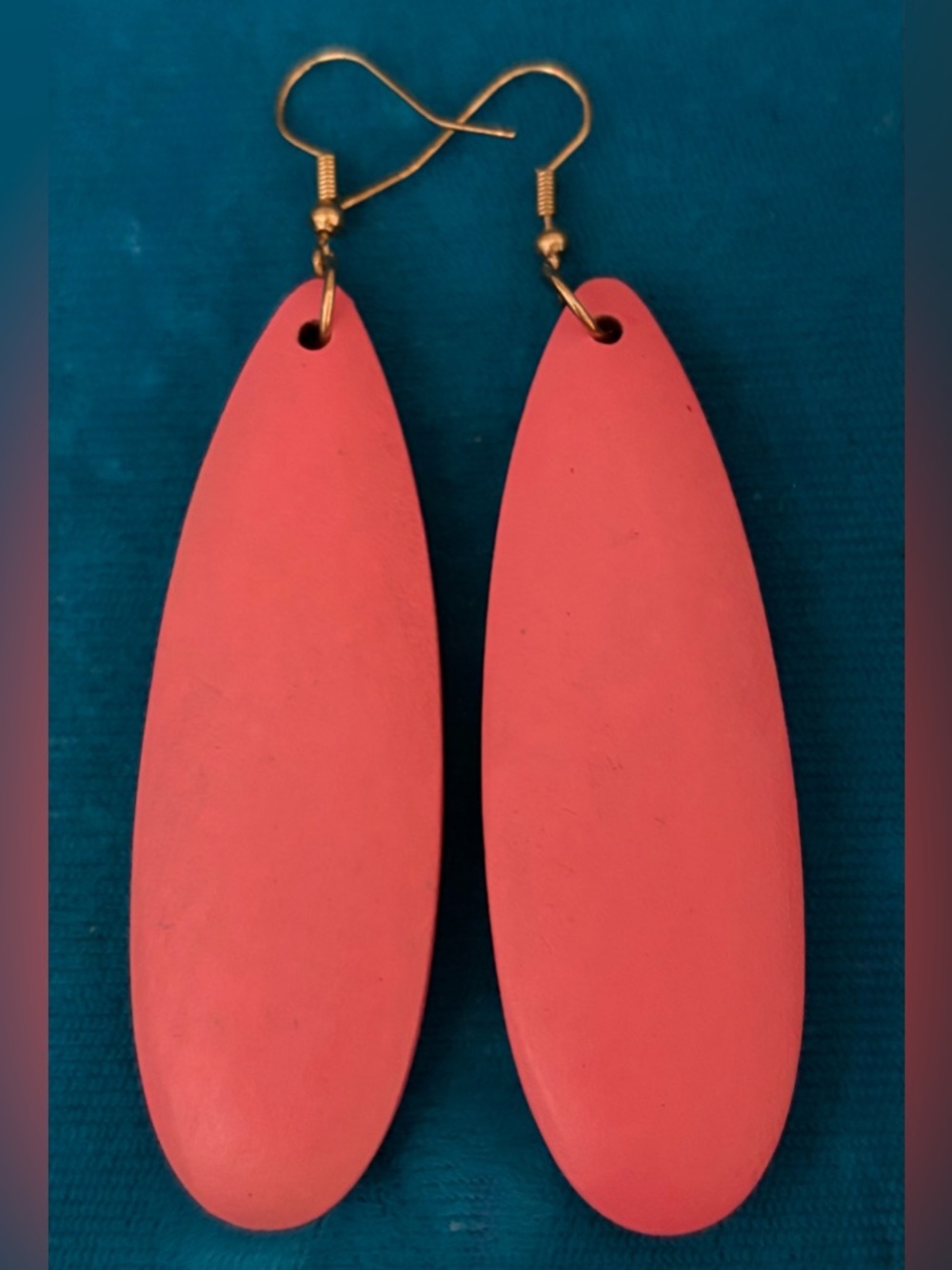 3/$30✨💖Vibrant Pink Wooden Long Drop Hook Earrings | Statement Jewellery💖